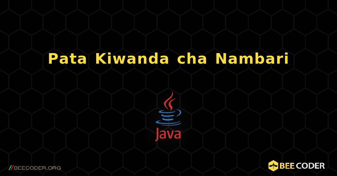 Pata Kiwanda cha Nambari. Java