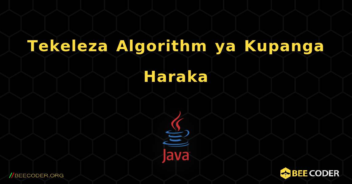 Tekeleza Algorithm ya Kupanga Haraka. Java