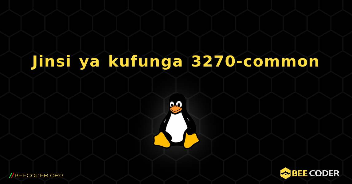 Jinsi ya kufunga 3270-common . Linux