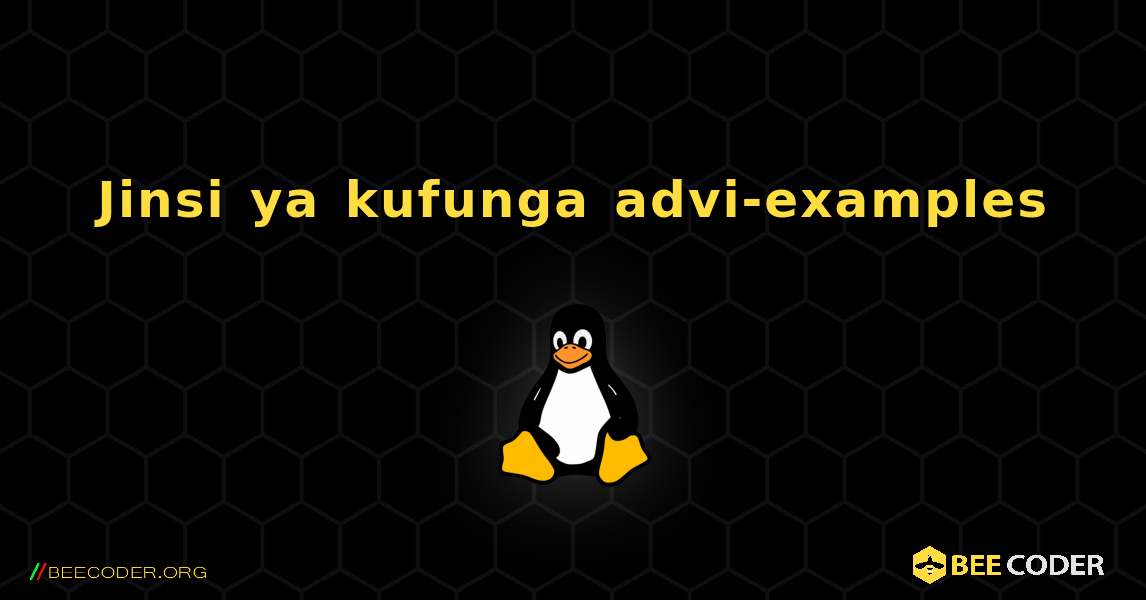 Jinsi ya kufunga advi-examples . Linux