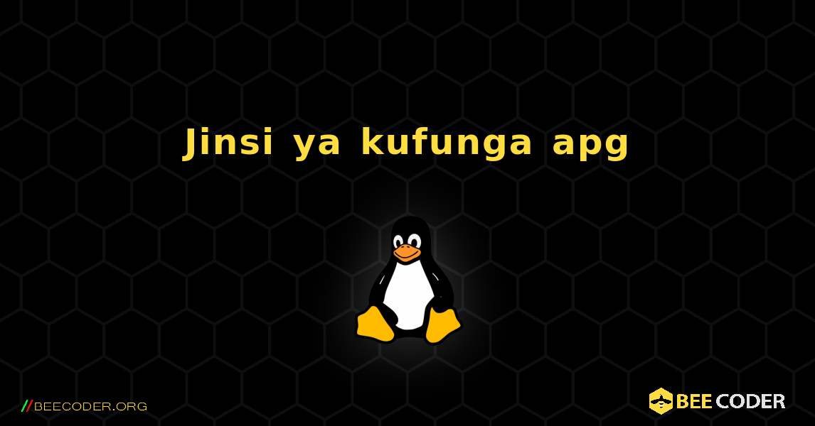 Jinsi ya kufunga apg . Linux