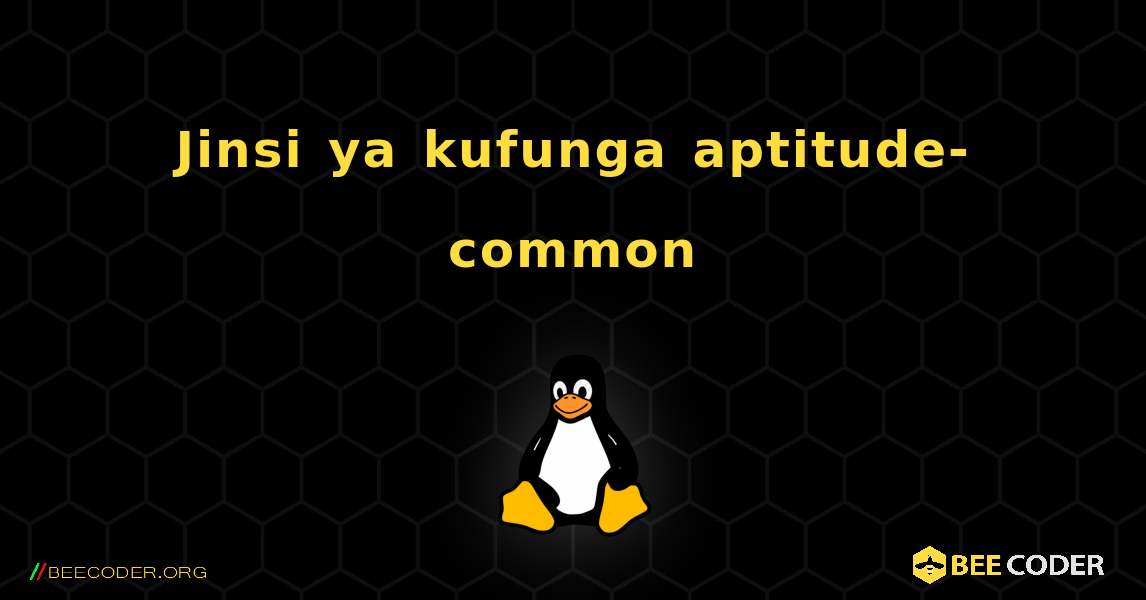 Jinsi ya kufunga aptitude-common . Linux