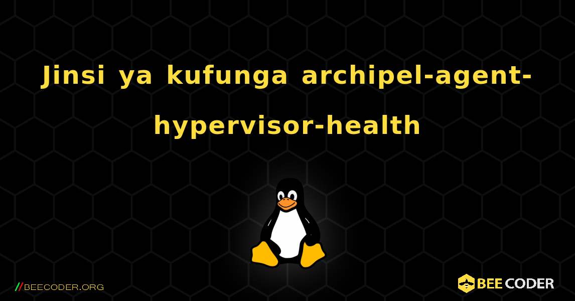 Jinsi ya kufunga archipel-agent-hypervisor-health . Linux