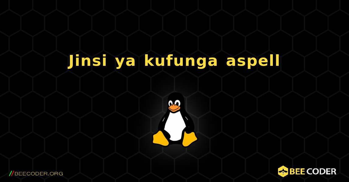 Jinsi ya kufunga aspell . Linux
