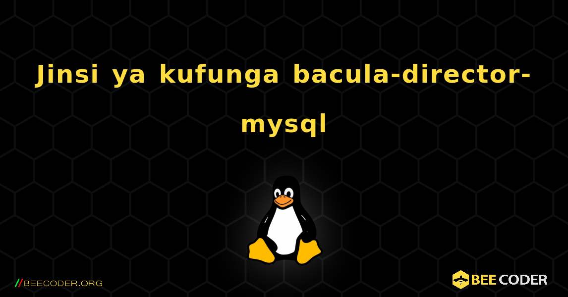 Jinsi ya kufunga bacula-director-mysql . Linux