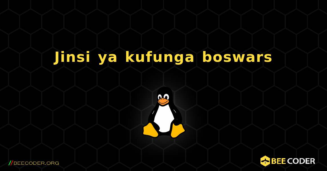 Jinsi ya kufunga boswars . Linux