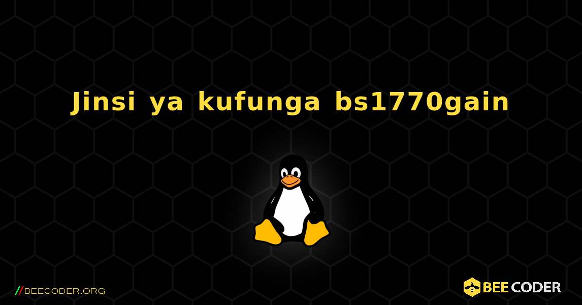 Jinsi ya kufunga bs1770gain . Linux