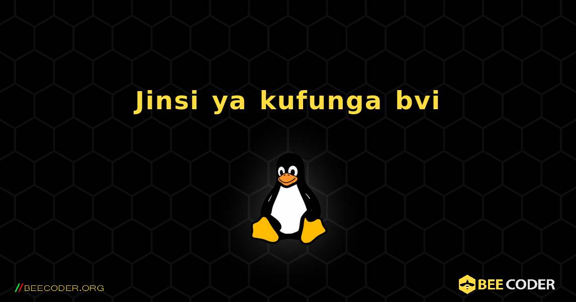 Jinsi ya kufunga bvi . Linux