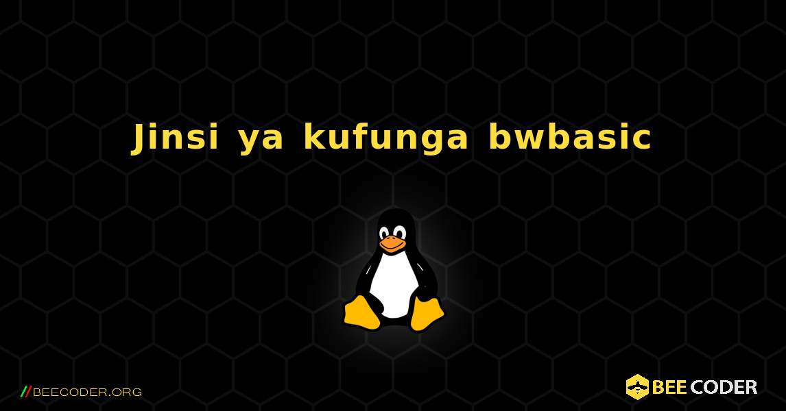 Jinsi ya kufunga bwbasic . Linux