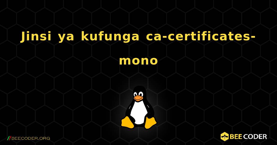 Jinsi ya kufunga ca-certificates-mono . Linux