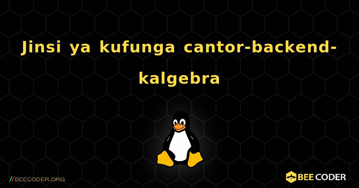 Jinsi ya kufunga cantor-backend-kalgebra . Linux