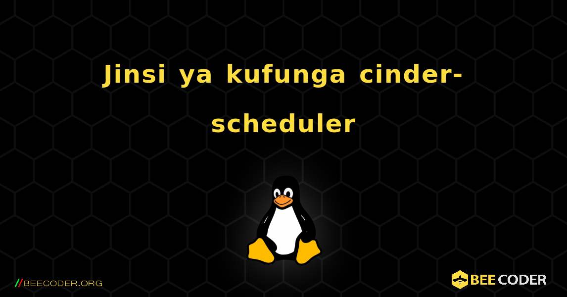 Jinsi ya kufunga cinder-scheduler . Linux