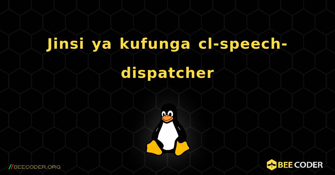 Jinsi ya kufunga cl-speech-dispatcher . Linux