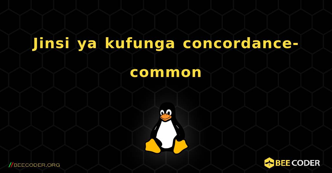 Jinsi ya kufunga concordance-common . Linux