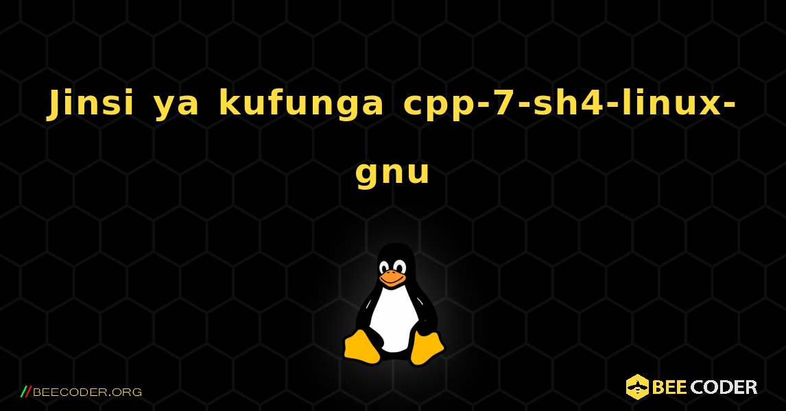 Jinsi ya kufunga cpp-7-sh4-linux-gnu . Linux
