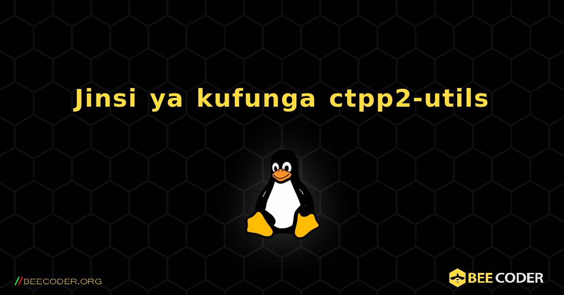 Jinsi ya kufunga ctpp2-utils . Linux