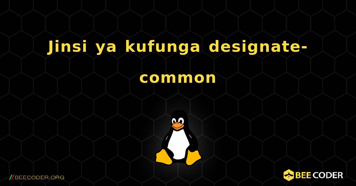 Jinsi ya kufunga designate-common . Linux