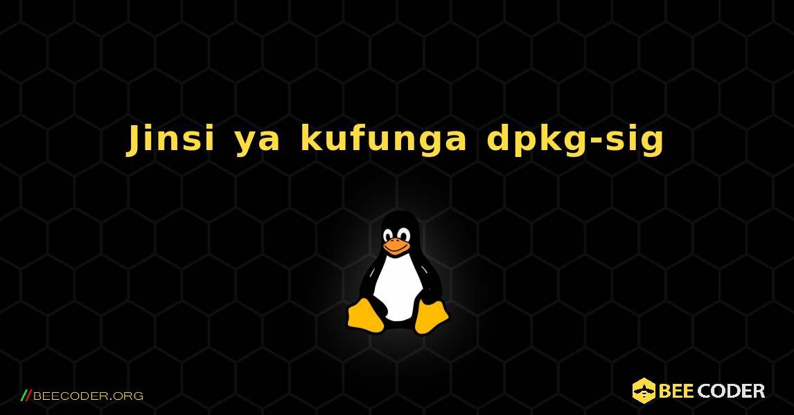 Jinsi ya kufunga dpkg-sig . Linux