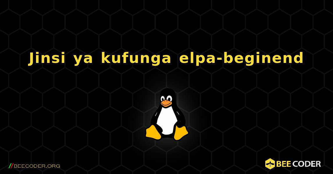 Jinsi ya kufunga elpa-beginend . Linux