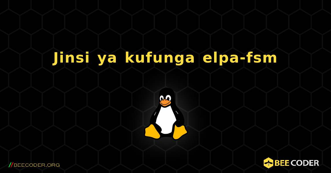 Jinsi ya kufunga elpa-fsm . Linux