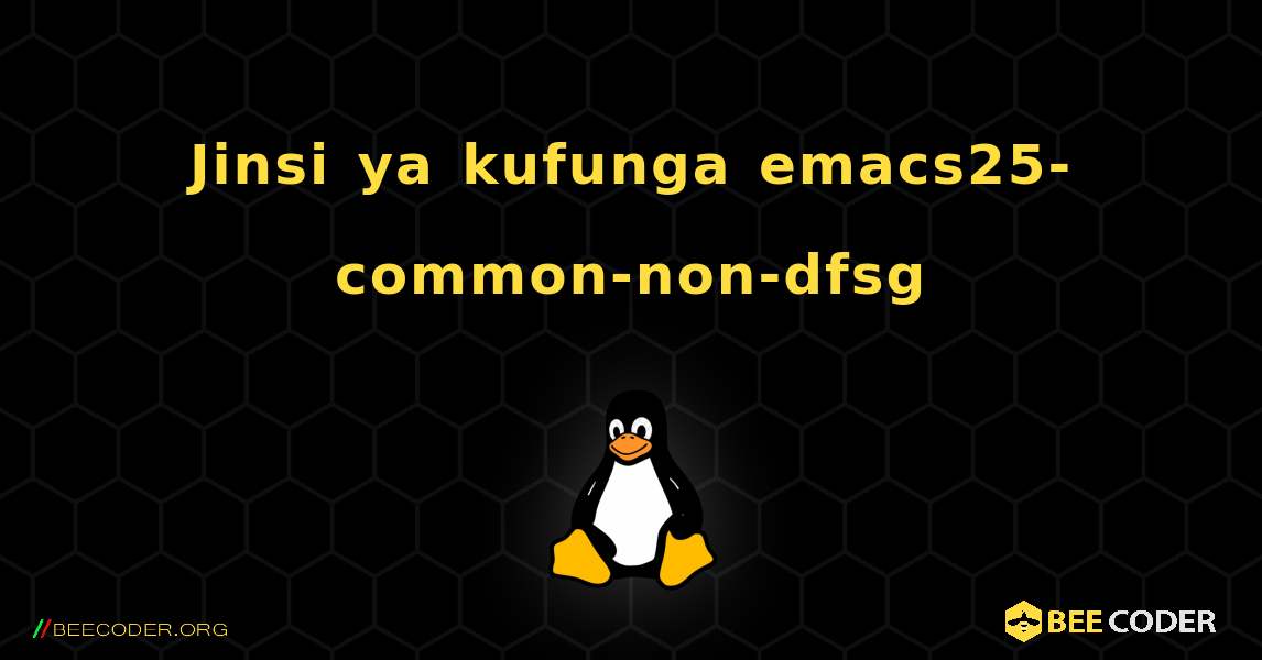 Jinsi ya kufunga emacs25-common-non-dfsg . Linux