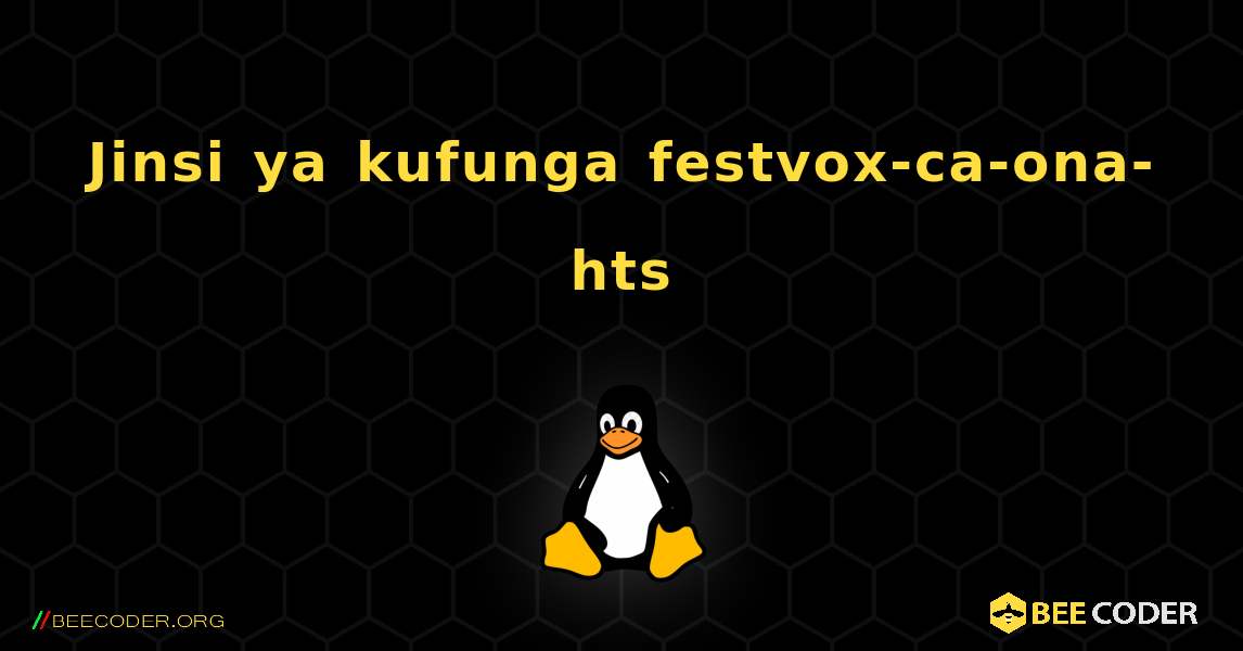Jinsi ya kufunga festvox-ca-ona-hts . Linux