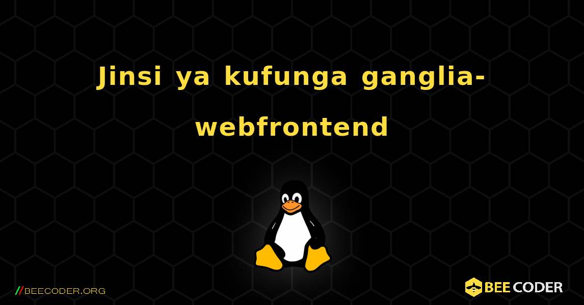Jinsi ya kufunga ganglia-webfrontend . Linux
