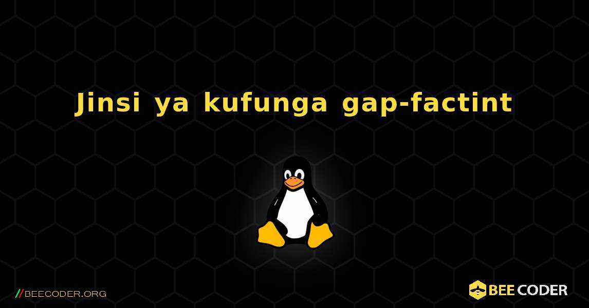 Jinsi ya kufunga gap-factint . Linux