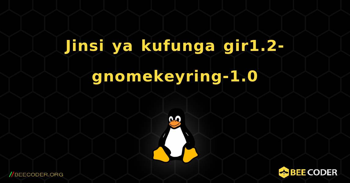 Jinsi ya kufunga gir1.2-gnomekeyring-1.0 . Linux