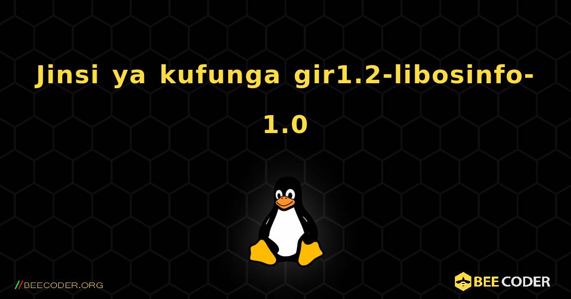 Jinsi ya kufunga gir1.2-libosinfo-1.0 . Linux