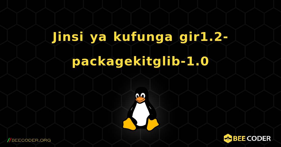 Jinsi ya kufunga gir1.2-packagekitglib-1.0 . Linux