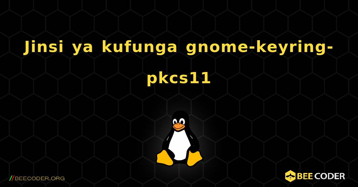 Jinsi ya kufunga gnome-keyring-pkcs11 . Linux