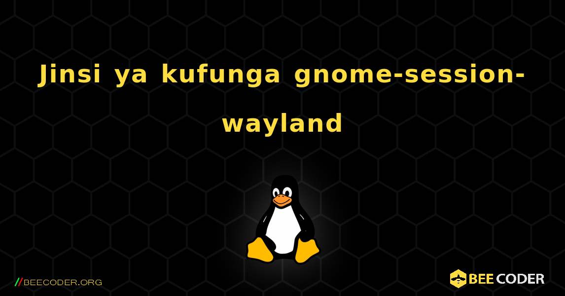 Jinsi ya kufunga gnome-session-wayland . Linux