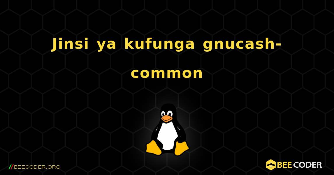 Jinsi ya kufunga gnucash-common . Linux