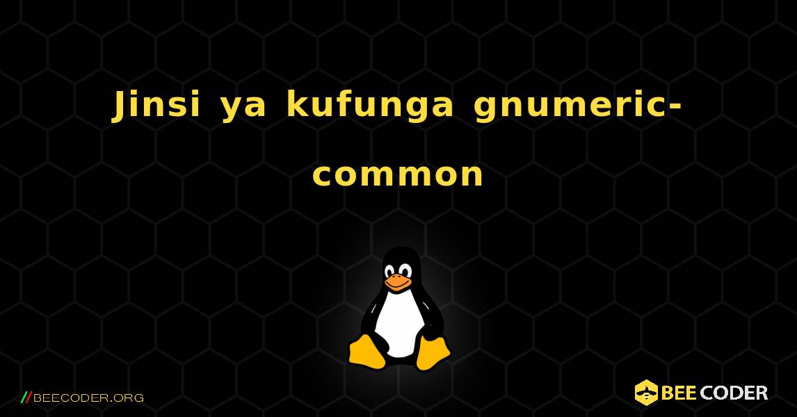 Jinsi ya kufunga gnumeric-common . Linux