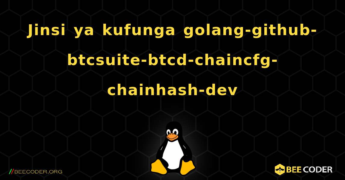 Jinsi ya kufunga golang-github-btcsuite-btcd-chaincfg-chainhash-dev . Linux