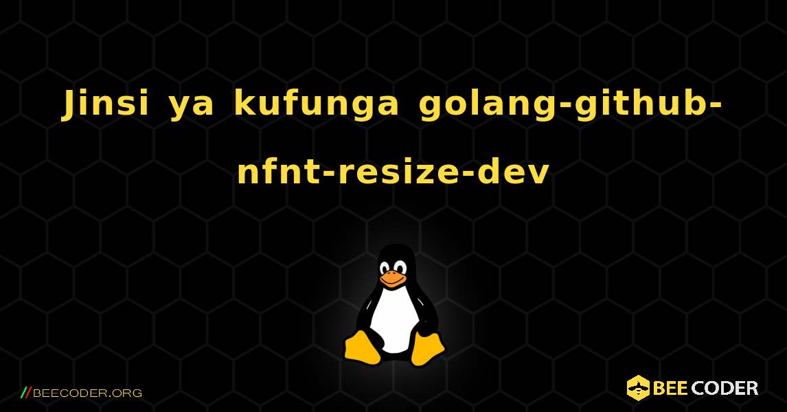 Jinsi ya kufunga golang-github-nfnt-resize-dev . Linux