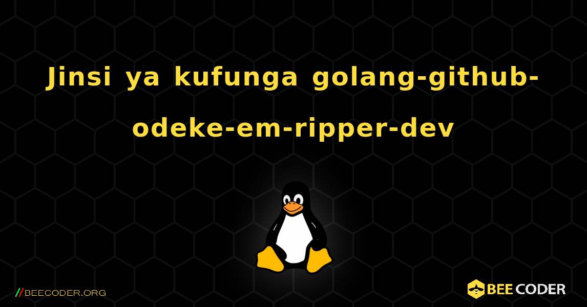 Jinsi ya kufunga golang-github-odeke-em-ripper-dev . Linux