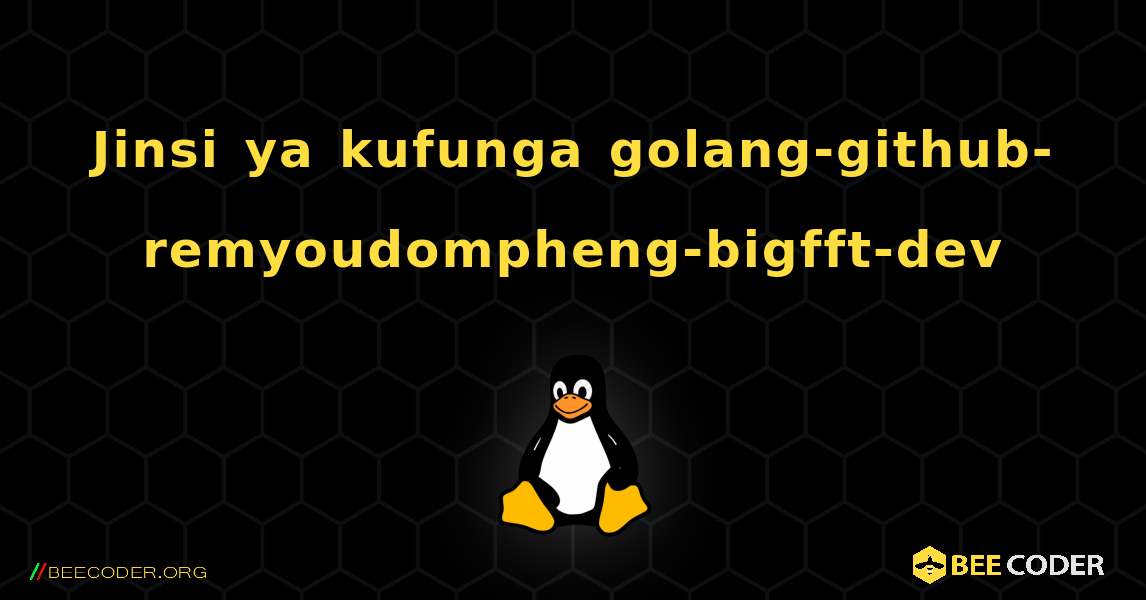 Jinsi ya kufunga golang-github-remyoudompheng-bigfft-dev . Linux