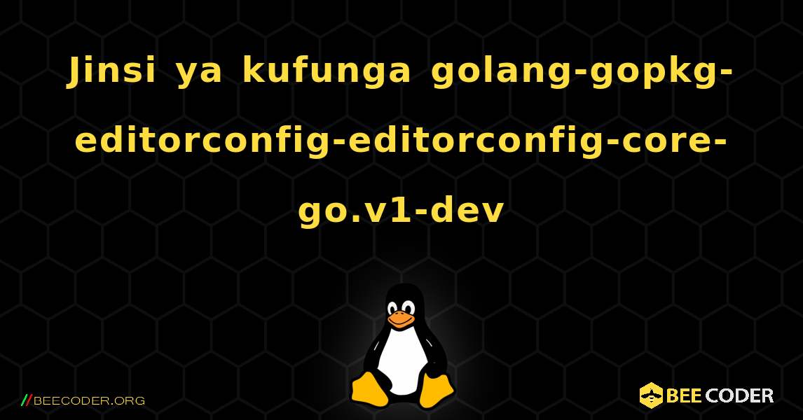 Jinsi ya kufunga golang-gopkg-editorconfig-editorconfig-core-go.v1-dev . Linux