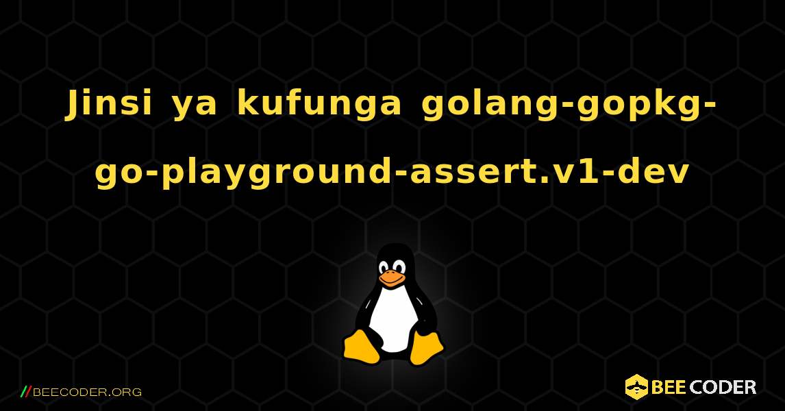 Jinsi ya kufunga golang-gopkg-go-playground-assert.v1-dev . Linux
