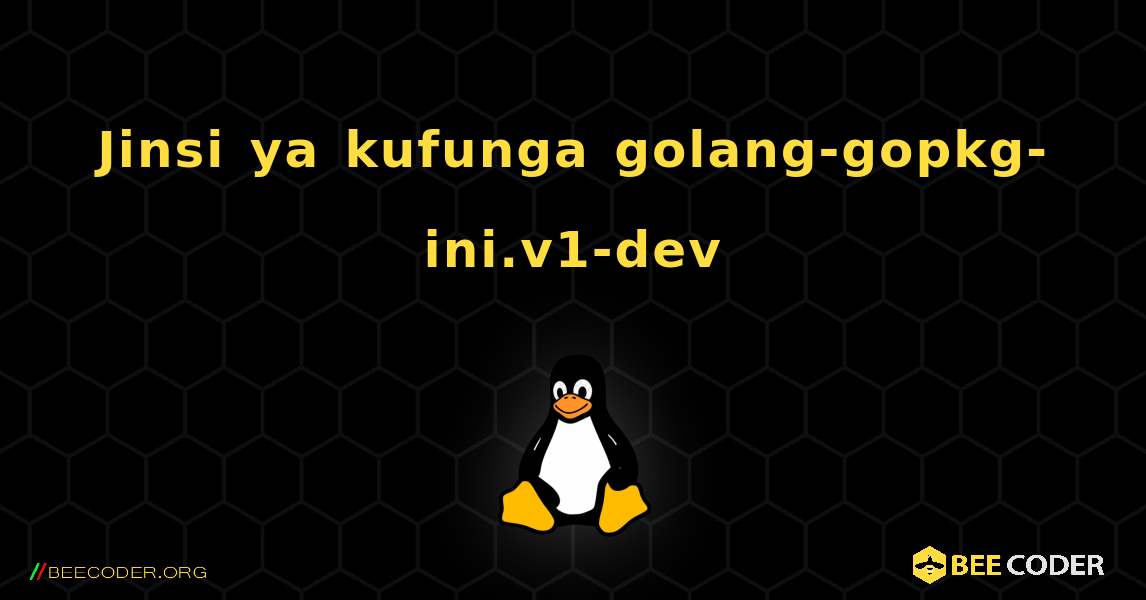 Jinsi ya kufunga golang-gopkg-ini.v1-dev . Linux
