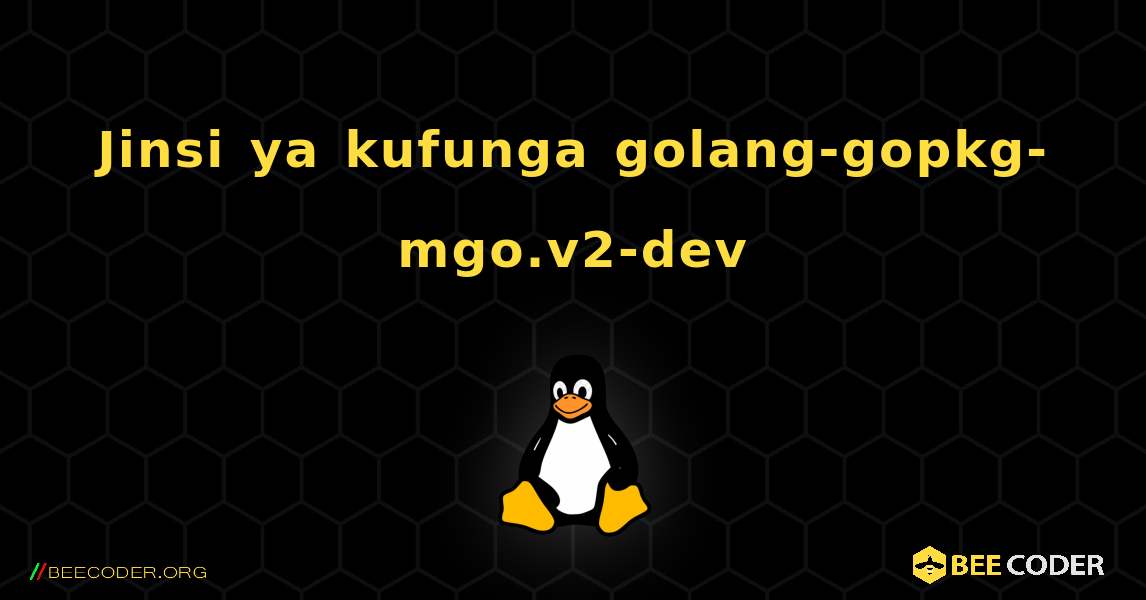 Jinsi ya kufunga golang-gopkg-mgo.v2-dev . Linux