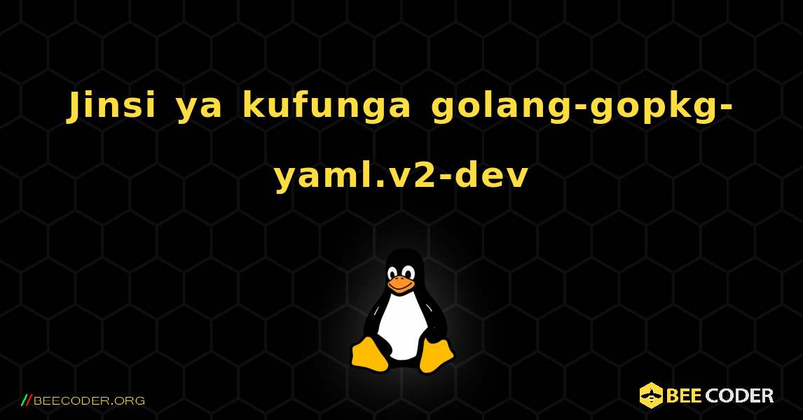 Jinsi ya kufunga golang-gopkg-yaml.v2-dev . Linux
