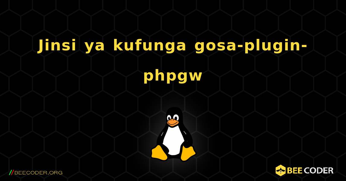 Jinsi ya kufunga gosa-plugin-phpgw . Linux