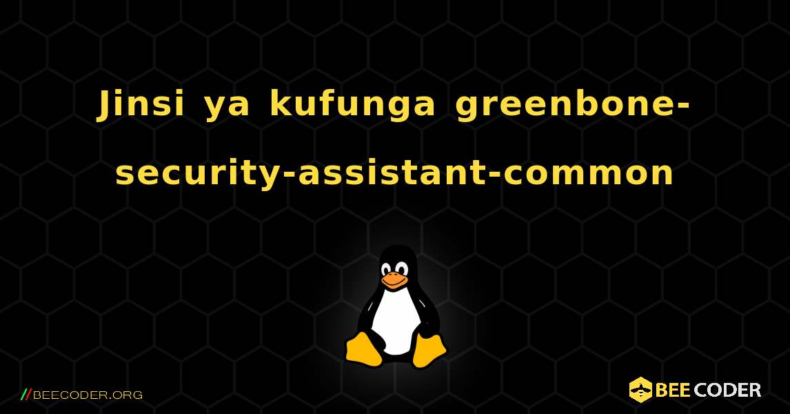 Jinsi ya kufunga greenbone-security-assistant-common . Linux