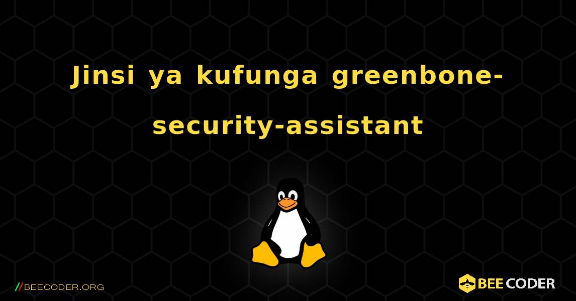 Jinsi ya kufunga greenbone-security-assistant . Linux