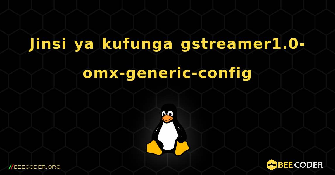 Jinsi ya kufunga gstreamer1.0-omx-generic-config . Linux