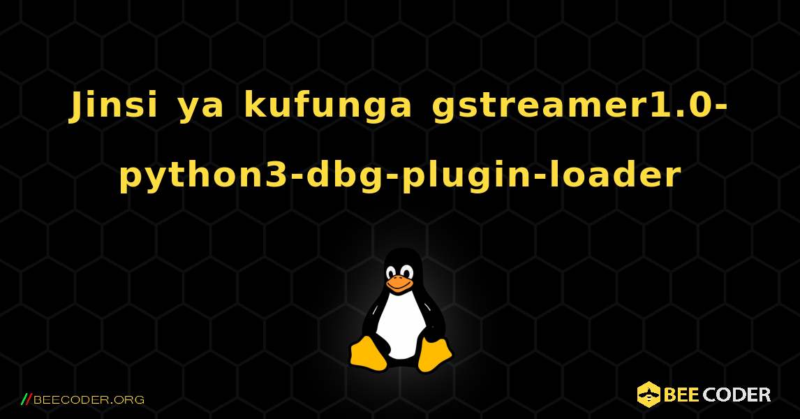 Jinsi ya kufunga gstreamer1.0-python3-dbg-plugin-loader . Linux