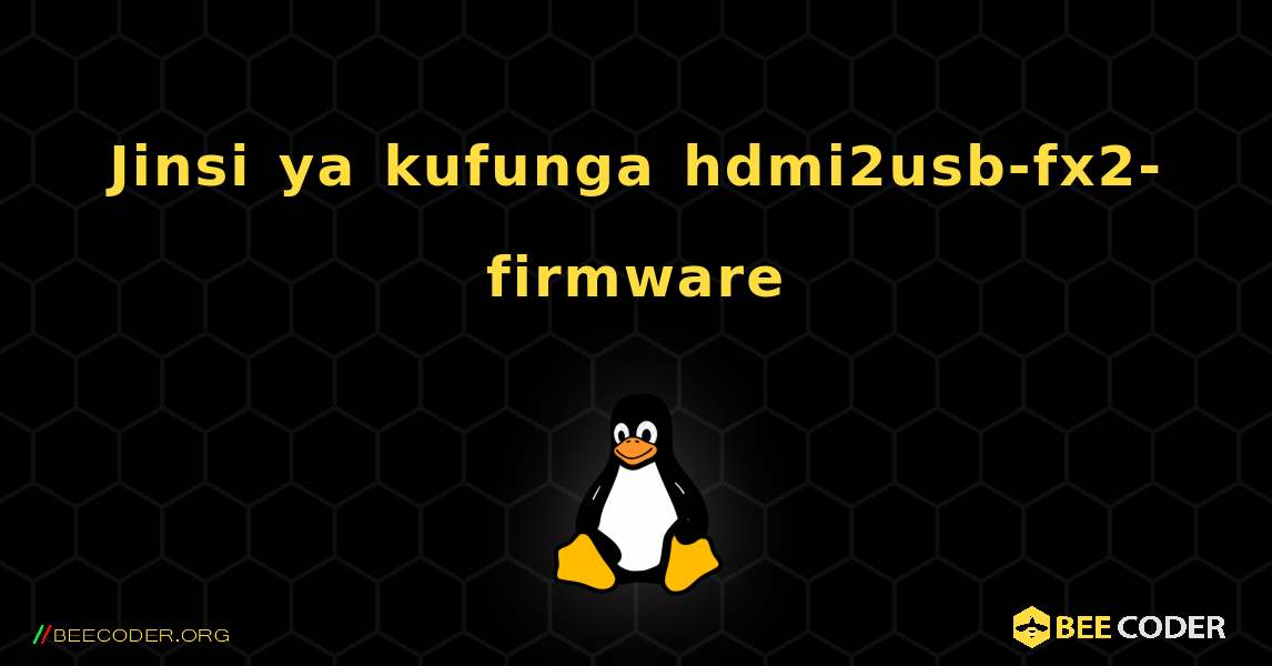 Jinsi ya kufunga hdmi2usb-fx2-firmware . Linux